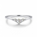 Anel Meia Aliança Moissanite Brilhante 0,16ct Total em Prata 925 com Ródio e Moissanite Cor D VVS1 Certificada