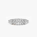 Anel Cluster Floral 2mm Moissanite Prata 925 Anel de Luxo Feminino