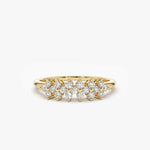 Anel Cluster Floral 2mm Moissanite Prata 925 Anel de Luxo Feminino