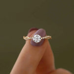 Anel Cravejado Redondo Brilhante Moissanite 1ct 2ct 3ct - Moissanite Certificada D VVS1 – Prata 925