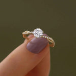 Anel Cravejado Redondo Brilhante Moissanite 1ct 2ct 3ct - Moissanite Certificada D VVS1 – Prata 925