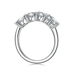 Anel Dedinho Moissanite 10 Pedras (3,26ct) em Prata 925 com Ródio ou Ouro, Design Torcido, Moissanite Cor D VVS1 Certificada