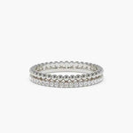 Anel Duplo Cravejado Moissanite 1,5mm em Prata 925 – D Color VVS1 com Certificação GRA – Monlí
