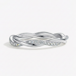 Anel Infinity Love de Moissanite Brilhante em Prata 925 com Banho em Ouro Amarelo ou Rosé, Moissanite Cor D VVS1 Certificada