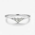 Anel Meia Aliança Moissanite Brilhante 0,16ct Total em Prata 925 com Ródio e Moissanite Cor D VVS1 Certificada