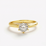 Anel Moissanite 1ct Solitário Clássico Banhado a Ouro 18K – Prata 925 – Brilhante Redondo Incolor e Colorida