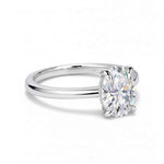 Anel Oval Solitário Moissanite com Halo Oculto, 1ct a 3ct, Prata 925 com Ródio, Certificado Cor D VVS1