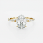 Anel Solitário Oval 2ct em Moissanite Cor D VVS1 Certificada em Prata 925 com Banho de Ouro 18K — Monlí