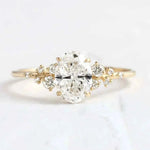 Anel Solitario Oval de Moissanite 1 a 3ct em Ouro 18K com Moissanite Cor D VVS1 Certificada GRA - Monli