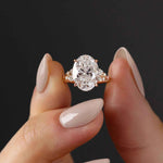 Anel Solitario Oval de Moissanite 1 a 3ct em Ouro 18K com Moissanite Cor D VVS1 Certificada GRA - Monli