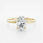 Anel Solitário Oval de Moissanite 1 a 3ct em Ouro 18K - Moissanite Cor D VVS1 Certificada GRA - Monlí