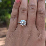 Anel Solitário Redondo Brilhante Clássico 0.5–4ct em Moissanite Cor D VVS1 Certificada em Prata 925 — Monlí