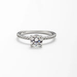 Anel Moissanite 1,25ct Brilhante com Cravejado Completo, Prata 925 com Ródio, Moissanite Cor D VVS1 Certificada - Monlí