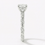 Anel Solitário de Moissanite 1ct Prata 925 com Design Torcido e Moissanite Cor D VVS1 Certificada