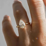 Anel Solitário de Moissanite Gota 1 a 4ct em Prata 925, Moissanite Cor D VVS1 Certificada — Monlí