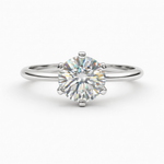 Anel Solitário de Noivado Moissanite Brilhante 0.5ct a 5ct em Prata 925 Esterlina Banhado a Ouro, Cor D VVS1