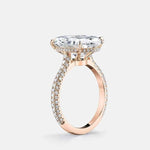 Anel de Moissanite 8ct em Prata 925 com Ródio - Moissanite Cor D VVS1 Certificada (14x10mm)