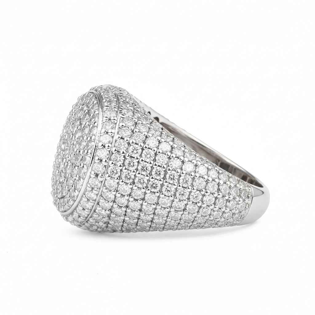 Anel de Moissanite Brilhante 1.2mm em Prata 925 com Banho de Ouro 18k e Moissanite Cor D VVS1 Certificada