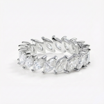 Anel de Moissanite Prata 925 Lapidação Marquise 3×6mm VVS1 Cor D Certificado