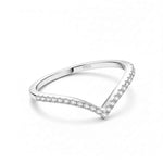 Anel Cravejado de Moissanite Brilhante 0,15ct em Prata 925 com Ródio e Moissanite Cor D VVS1 Certificada