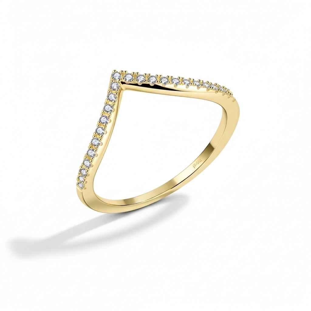 Anel Cravejado de Moissanite Brilhante 0,15ct em Prata 925 com Ródio e Moissanite Cor D VVS1 Certificada