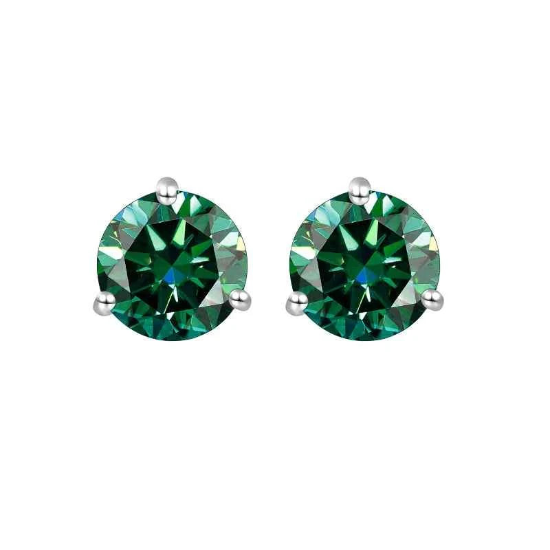 Brinco Moissanite Redondo 0.5ct/1ct – Prata 925 – Ponto de Luz Clássico – Todas as Cores