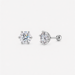 Brinco Moissanite com Fecho Baby Rosquear (0,2 a 1ct) Brilhante Cor D VVS1 Certificada com 6 Garras