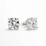 Brinco Ponto de Luz Moissanite Brilhante 2ct a 5ct em Prata 925 com Ródio e Certificação VVS1