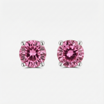 Brinco de Moissanite Rosa Brilhante em Prata 925 com Ródio - 0,3ct a 2ct, VVS1 Certificada