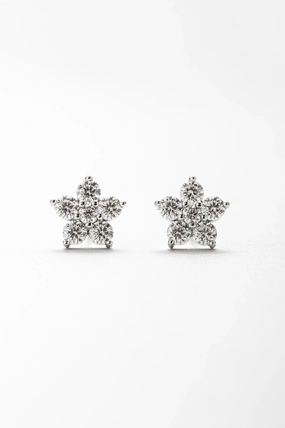 Brinco Flor Moissanite 0.6 Quilates Prata 925 com Ródio - Monlí