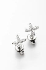 Brinco Flor Moissanite 0.4 Quilates em Prata 925 com Ródio - Monlí