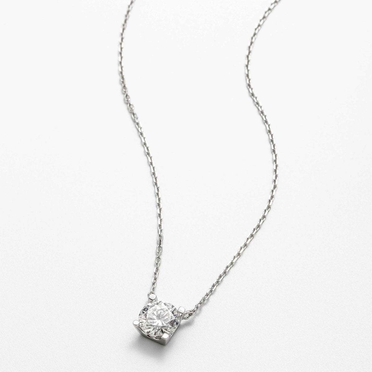 Colar Moissanite 1,2ct Prata 925 com Ródio, Brilhante VVS1 Certificada em 4 Garras