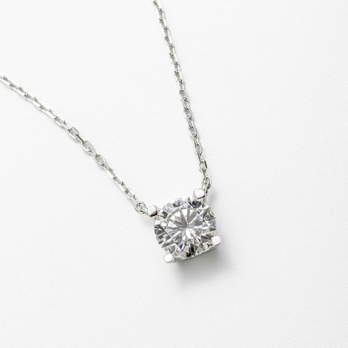 Colar Moissanite 1,2ct Prata 925 com Ródio, Brilhante VVS1 Certificada em 4 Garras