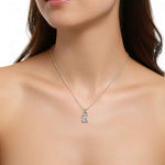 Colar Pingente Moissanite 0,5ct Cadeado, Prata 925 com Ródio e Moissanite Cor D VVS1 Certificada