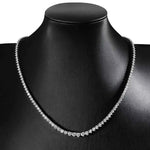 Colar Riviera de Moissanite Brilhante em Prata 925, Cravação de 3 Garras e Gradiente de Pedras Cor D VVS1 Certificada