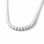 Colar Riviera de Moissanite Brilhante em Prata 925, Cravação de 3 Garras e Gradiente de Pedras Cor D VVS1 Certificada