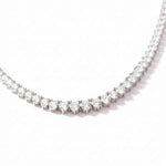 Colar Riviera de Moissanite Brilhante em Prata 925, Cravação de 3 Garras e Gradiente de Pedras Cor D VVS1 Certificada