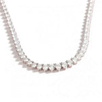 Colar Riviera de Moissanite Brilhante em Prata 925, Cravação de 3 Garras e Gradiente de Pedras Cor D VVS1 Certificada