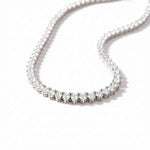 Colar Riviera de Moissanite Brilhante em Prata 925, Cravação de 3 Garras e Gradiente de Pedras Cor D VVS1 Certificada