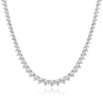 Colar Riviera de Moissanite Brilhante em Prata 925, Cravação de 3 Garras e Gradiente de Pedras Cor D VVS1 Certificada