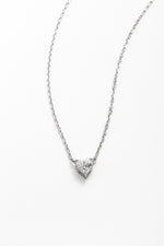 Colar Coração Moissanite 0.8 Quilates Prata 925 com Ródio - Monlí