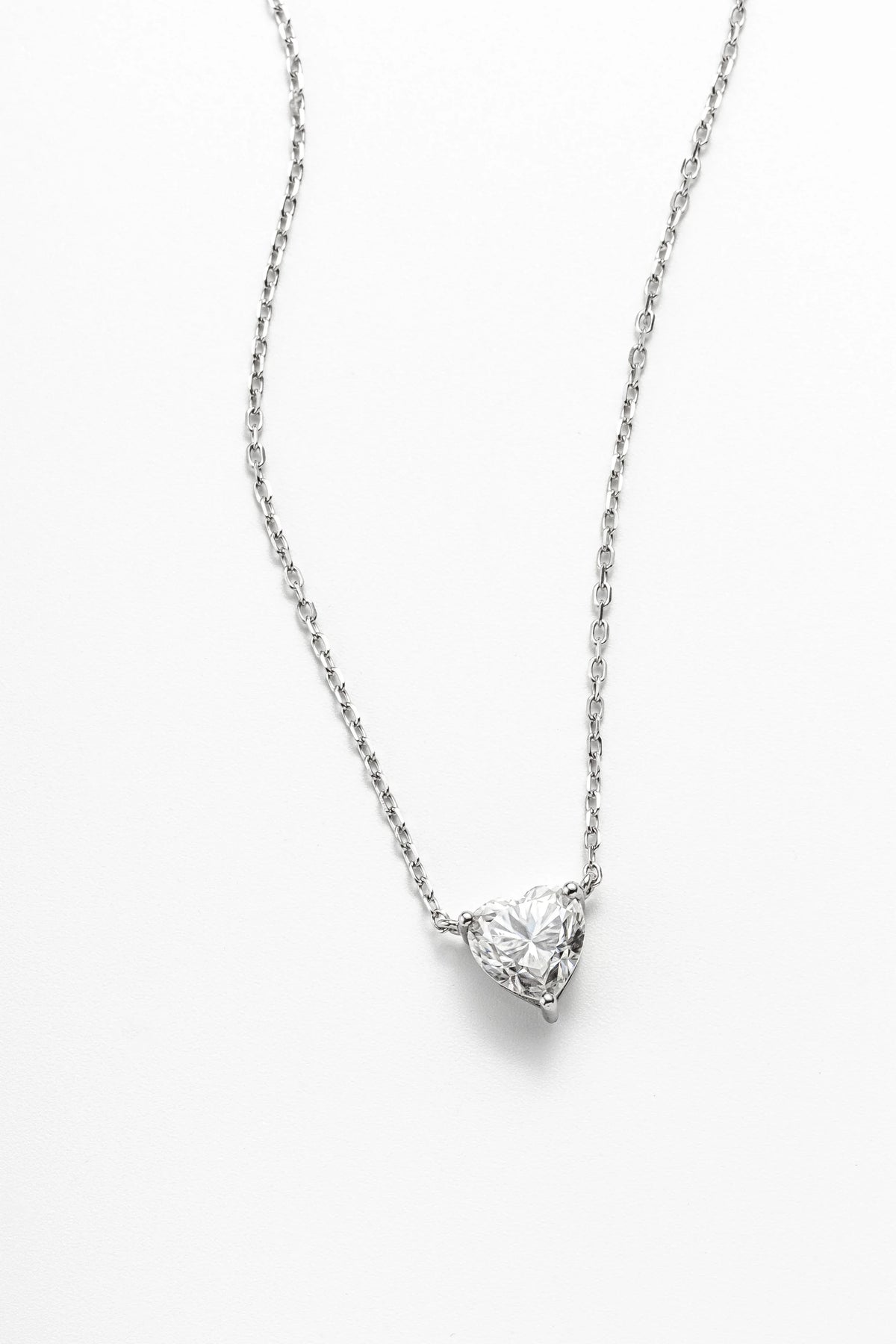 Colar Coração Moissanite 2 Quilates Prata 925 com Ródio - Monlí