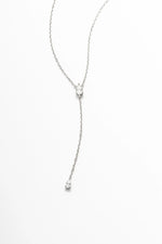 Colar Gravata Gotas Moissanite 0.75 Quilates em Prata 925 - Monlí