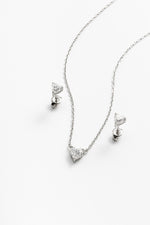 Conjunto Coração Moissanite 1.8 Quilates Prata 925 com Ródio - Monlí