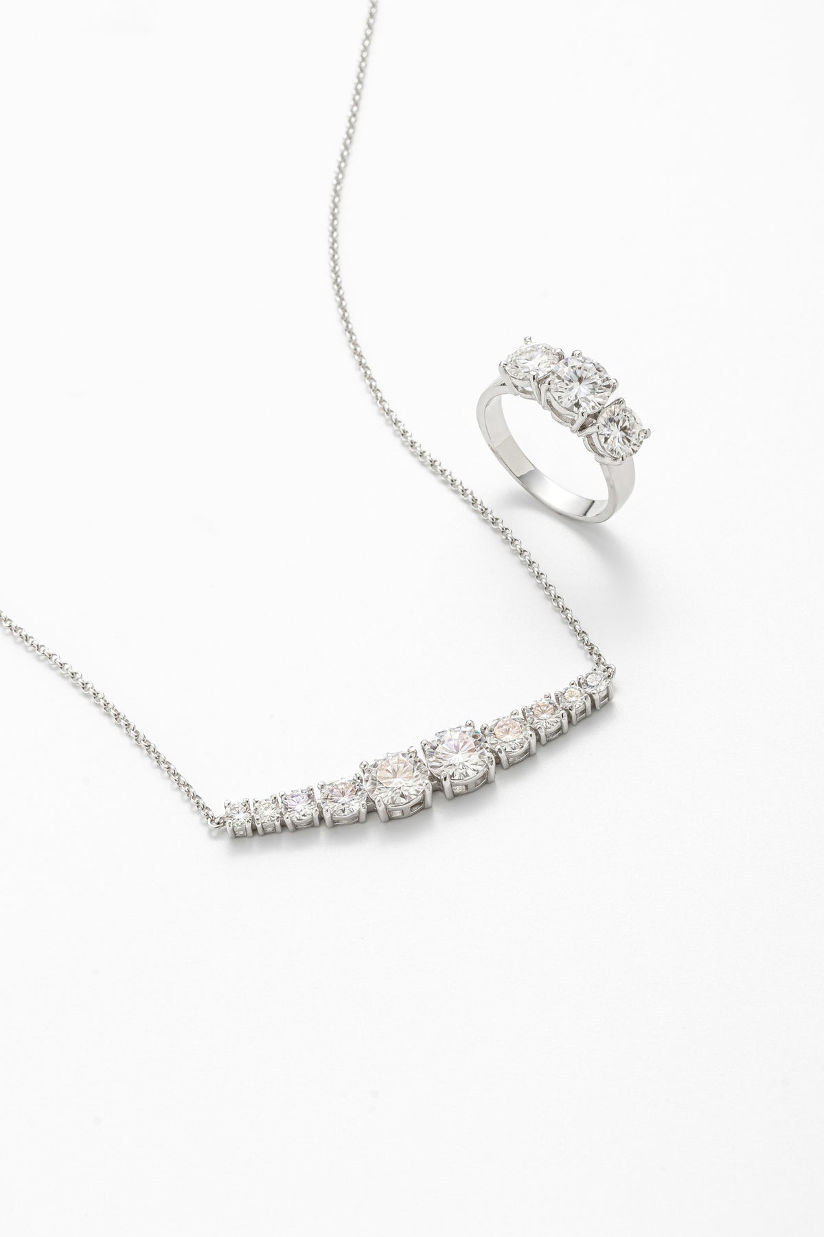 Conjunto Tempos Moissanite 5.25 Quilates em Prata 925 com Ródio - Monlí