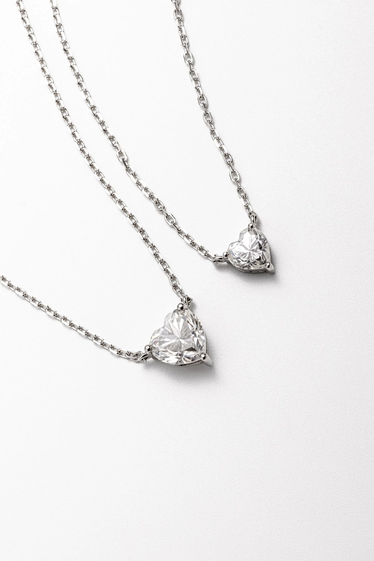 Colar Coração Moissanite 0.8 Quilates Prata 925 com Ródio - Monlí