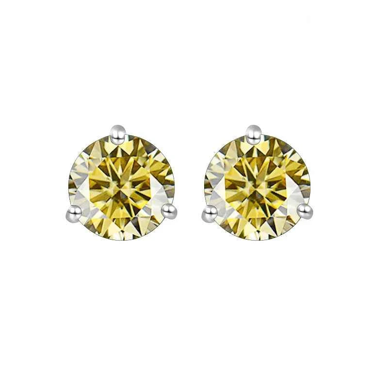 Brinco Moissanite Redondo 0.5ct/1ct – Prata 925 – Ponto de Luz Clássico – Todas as Cores