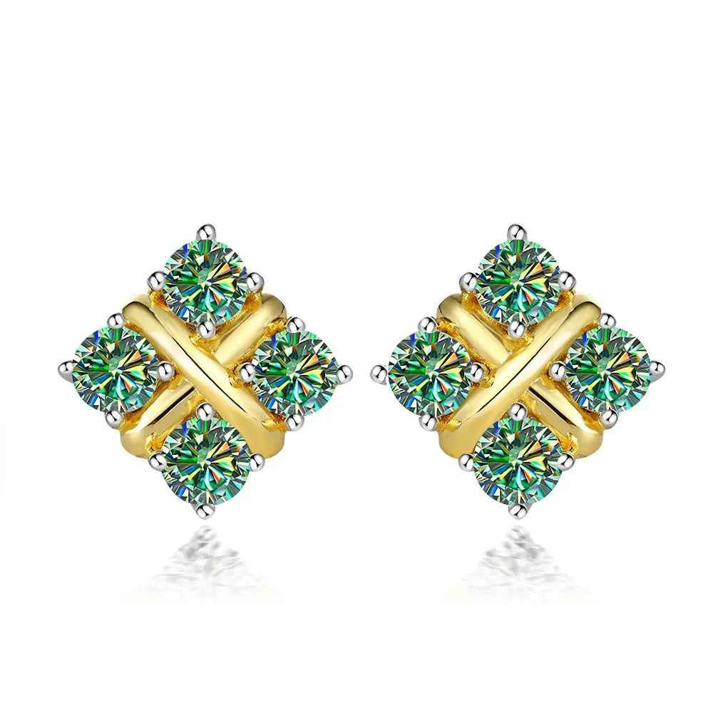 Brincos Ponto de Luz Moissanite 3mm – Prata 925 com Ouro 18k – Certificação GRA – Monlí