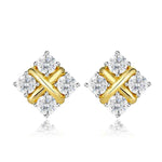 Brincos Ponto de Luz Moissanite 3mm – Prata 925 com Ouro 18k – Certificação GRA – Monlí