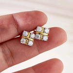 Brincos Ponto de Luz Moissanite 3mm – Prata 925 com Ouro 18k – Certificação GRA – Monlí